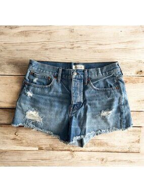 MADEWELL Distressed Relaxed Denim Shorts Size 28